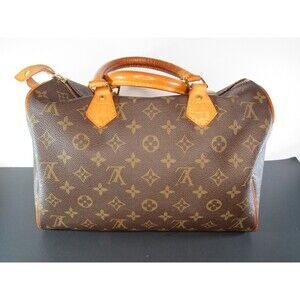 Auth LV Louis Vuitton Speedy 25 Monogram Handbag Satchel Bag Vtg Patina READ